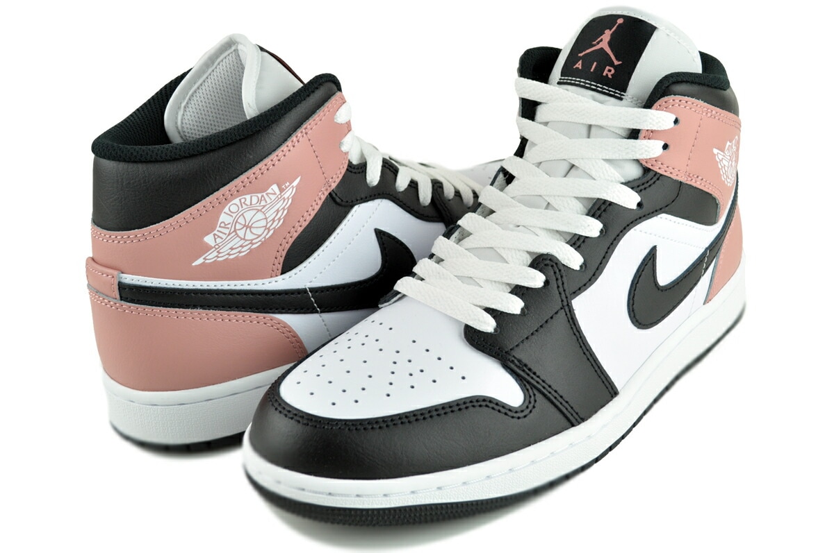 エアジョーダン 1 ミッド ホワイト ブラック ラストピンク dq8426-100