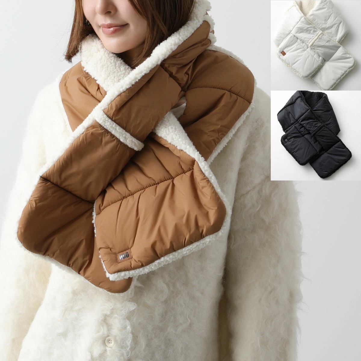 UGG アグ マフラー AW UGGfluff Rev Scarf フラッフ レヴ スカーフ 101015 レディース リバーシブル ストール ナイロン 中綿入り ボア ムートン カラー3色 11,630円