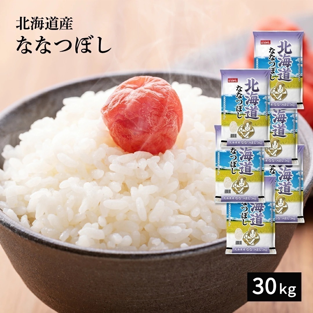 米 30kg 5kg 6セット 北海道産 ななつぼし 令和7年産 単一原料米 おくさま印