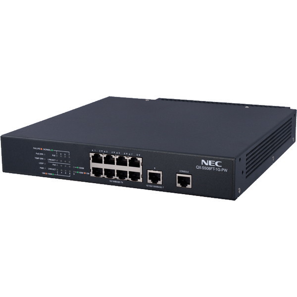 QX-S508FT-1G-PW [100Mx8p 1Gx1p レイヤ2ベーシックPoEスイッチ]