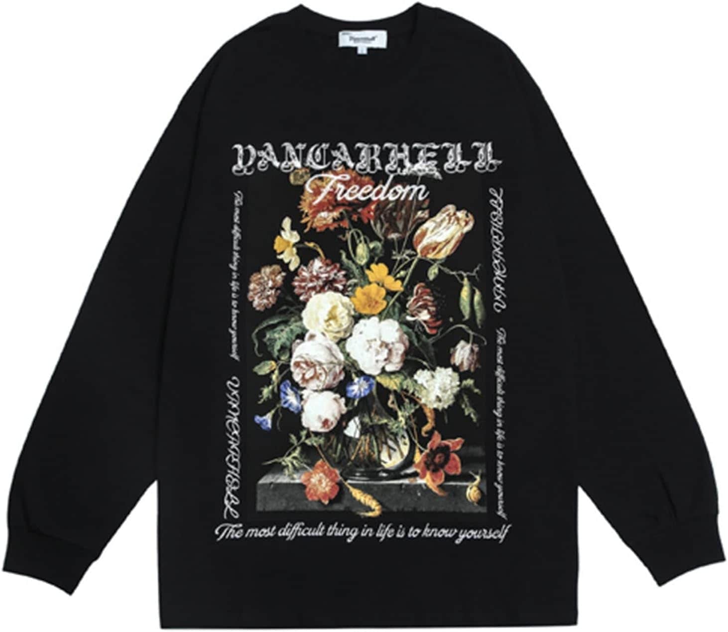 メンズ レディース 長袖 パーカー シャツ コットン 花柄 ペアルック ソフト 伸縮性 ラウンドネック 保温 吸汗性 丈長め カジュアル カッコイイ プルオーバー オシャレ 肌触りがいい ト