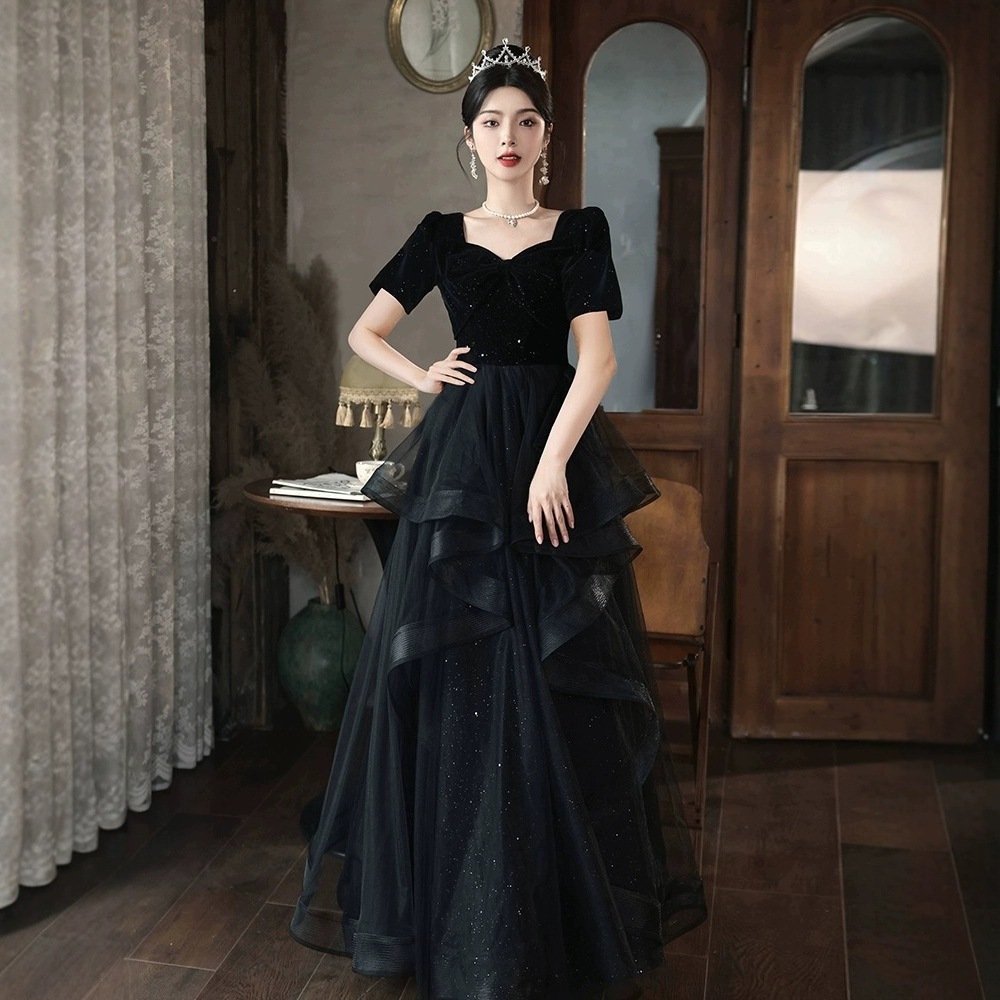 ブラックドレス2025バンケット気質春シニアセンスアート試験ホスト