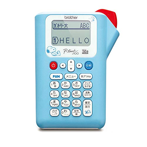 ブラザー工業 ラベルライター ピータッチ PT-J100SNL スヌーピーライトブルー(3.5mm*
