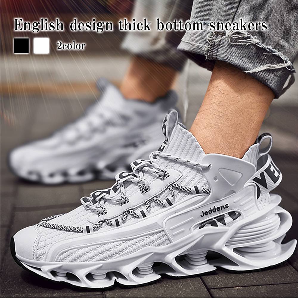 スニーカー メンズ 英字デザイン厚底スニーカー ウォーキング 結ばない 秋 ブラック 高い ローカット 靴紐 赤 かかとなし 春 ランニング ブランド 夏 おしゃれ 冬 靴 ホワイト シークレットシュ