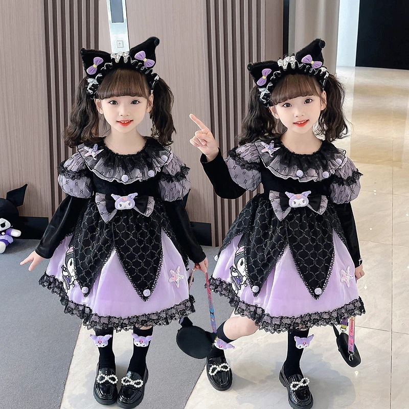 女の子ファッションフォーマルセットドレス~ 150cm女の子ロリータプリンセスドレスクロミ小悪魔ハロウィンケーキスカートロリータドレス潮 クリスマス90