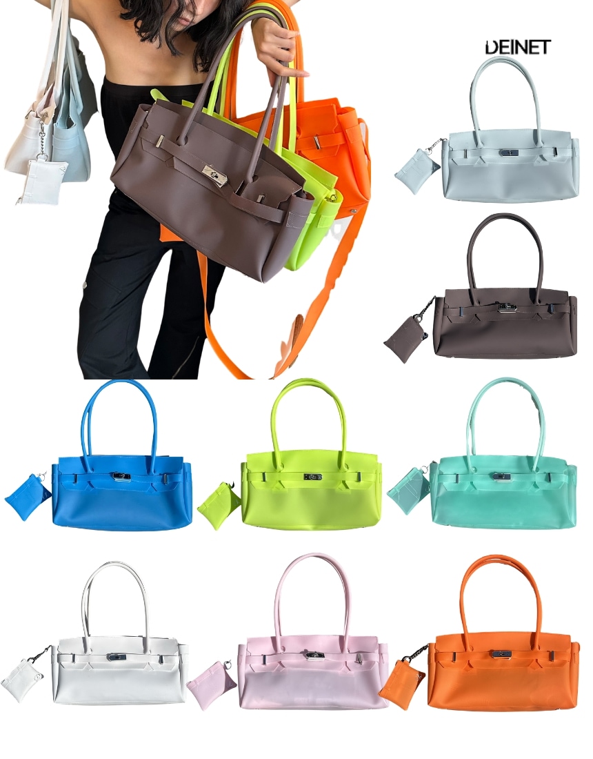 韓国限定 人気 SNS 流行 ファッショントレンド バッグ ショルダーバッグ トートバッグ ポシェット JELLY TWO-WAY バッグ (8色)