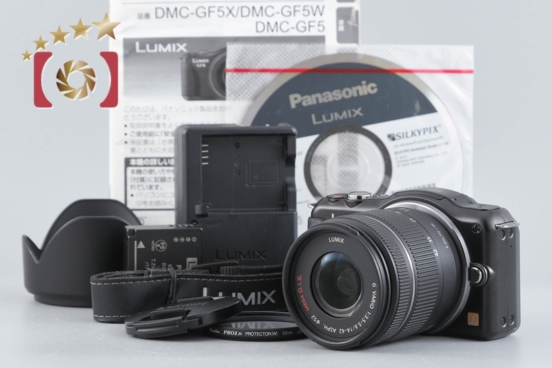 LUMIX DMC-GF5 エスプリブラック + G VARIO 14-42mm f/3.5-5.6 ASPH. MEGA O.I.S. H-FS014042 シャッター回数僅少