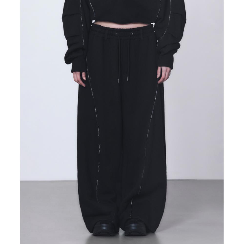 TREEMINGBIRD TMB Logo Piping Sweat Pants Black TM2513P