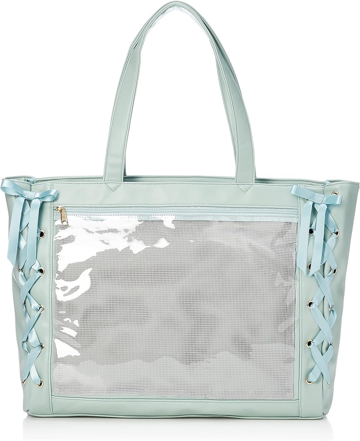 [ウィゴー] 痛バッグ 痛バ 【Lサイズ】 レースアップ トートバッグ バッグ デコバッグ 鞄 A3 A4 クリアバッグ クリア 推し活 推し活グッズ 推し活バッグ ライブ イベント 春 夏 秋 冬