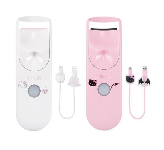 ハローキティ 天使と悪魔 ヒーティングビューラー ワイドフィット(充電)2種 + USBケーブル保護チップ2種