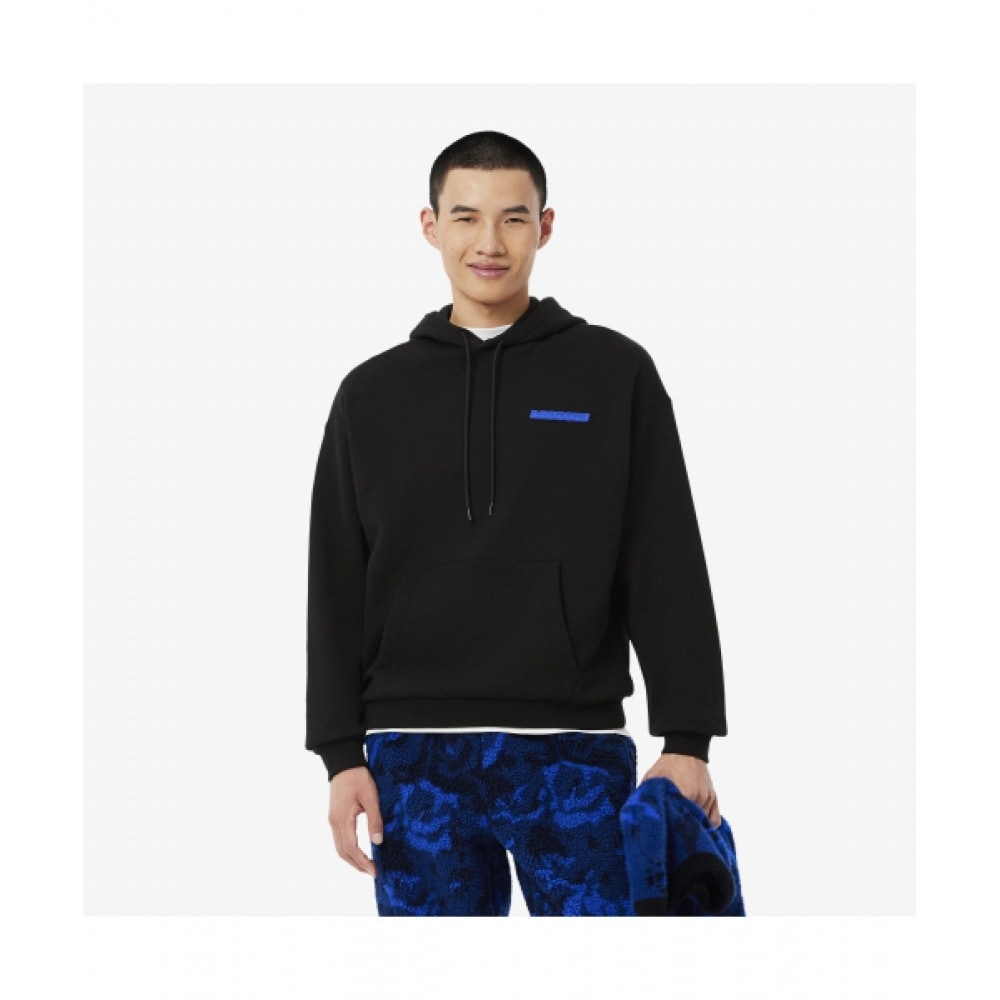 LACOSTE メンズフラワーフード付きプルオーバー Tシャツ [ブラック]