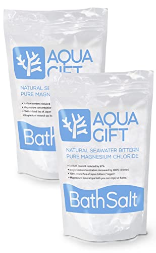 入浴剤 保湿 バスソルト AQUA GIFT 2個セット 国産 マグネシウム 浴用化粧品 60回分 計量スプーン付