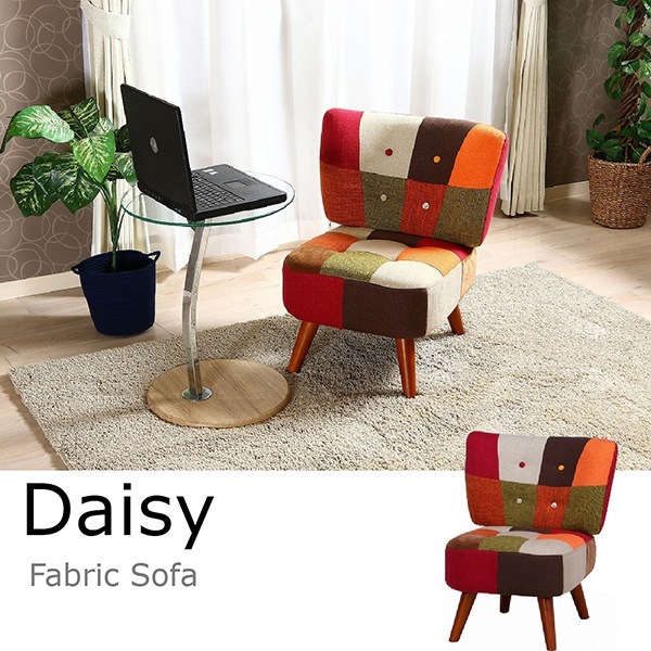 不二貿易 36046 ソファ1p デイジー パッチワーク