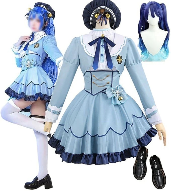 【全シリーズ発売中】 【値引き中】靴 ウィッグ コスプレ衣装 コスチューム 水色 衣装 ハロウィン VTuber コスプレ コスプレ衣装 あまみやこころ 衣装 コスプレ 天宮こころ バーチャル SNS