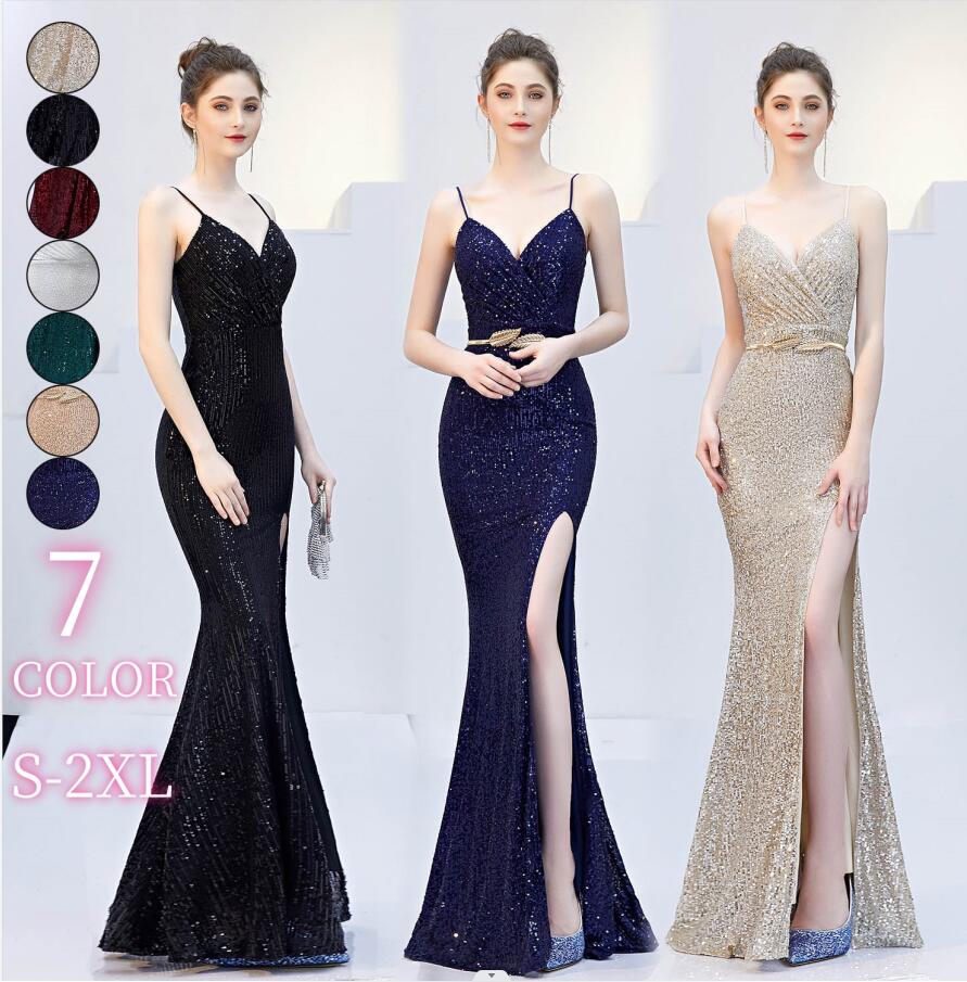 キャミ ウェディングドレス 演奏会 カラードレス 二次会 パーティードレス ロング丈 タイト スリット入り 花嫁 ウェディングドレス 結婚式 二次会 お呼ばれ