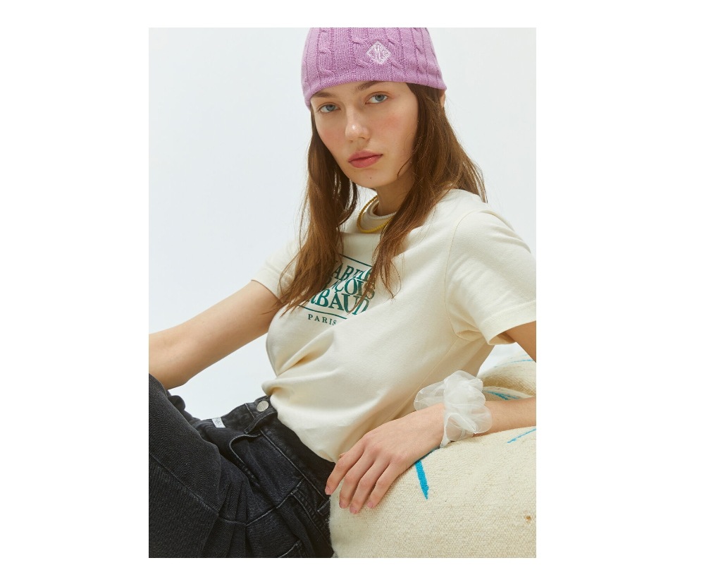 【MARITHEFRANCOISGIRBAUD】 W CLASSIC LOGO TEE : LIGHT BEIGE