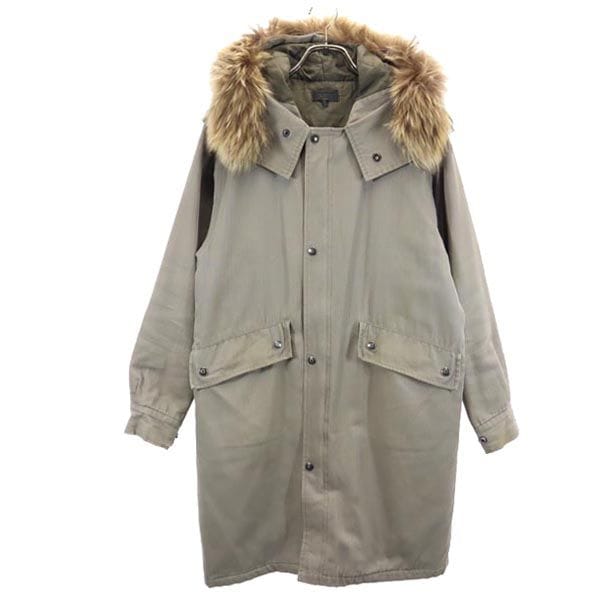 フランス製 モッズコート M カーキ系 裏キルティング メンズ