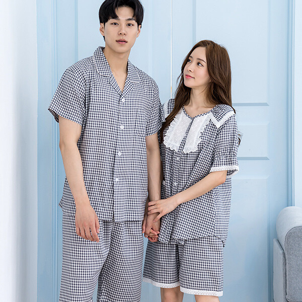 メンズサマーパジャマメンズ日焼け止め純綿パジャマメロディー(~105)