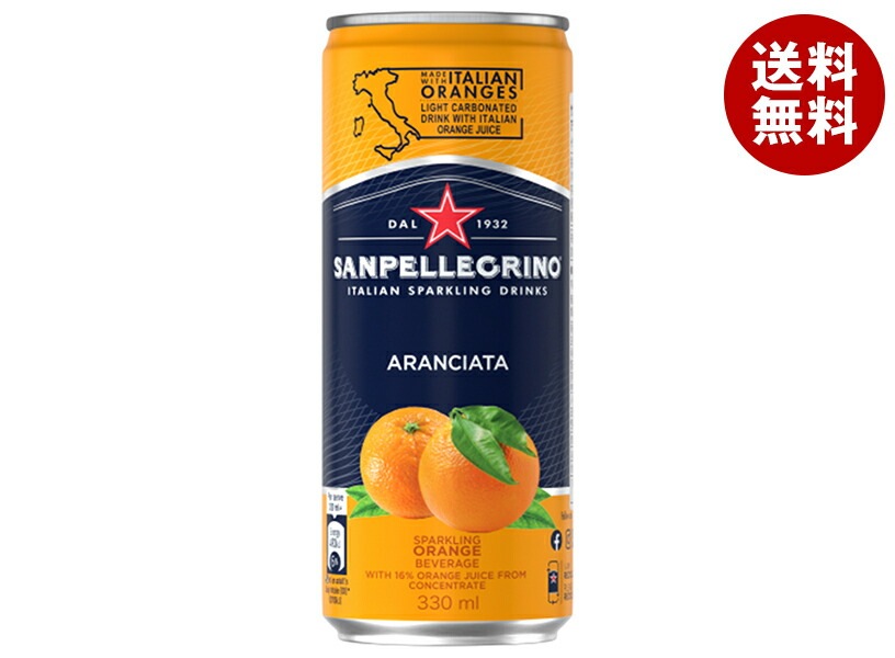 日仏貿易 サンペレグリノ アランチャータ (オレンジ) 330ml缶＊24本入＊(2ケース)