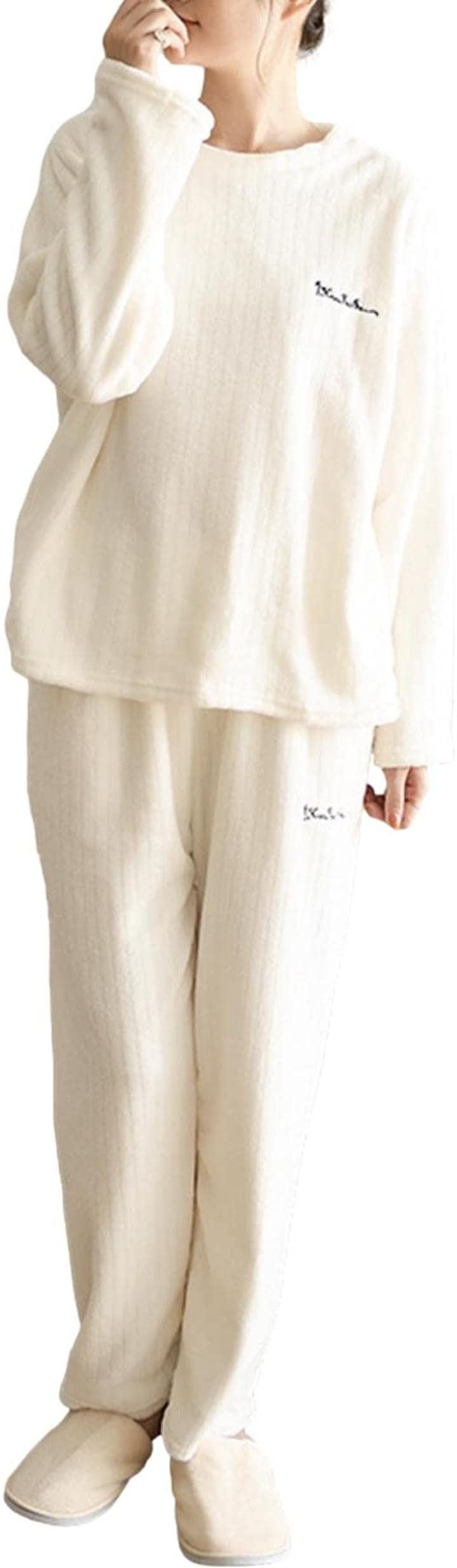 上下 セット もこもこ ルームウェア レディース パジャマ おしゃれ 暖かい 部屋着(ホワイト, Free Size) 5,180円