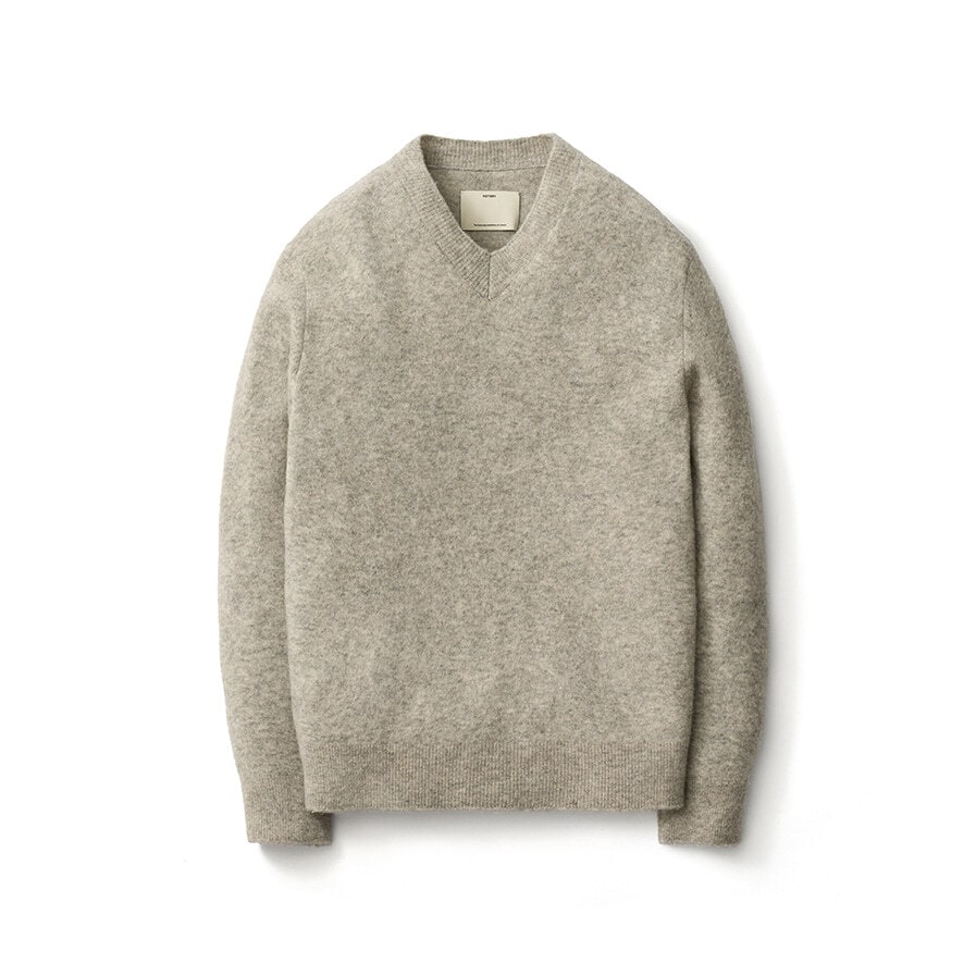 【POTTERY】 COMFORT V-NECK KNIT : LIGHT GRAY
