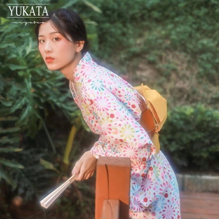 激安セール 100%綿と浴衣 大人 浴衣 レディース セット 3点セット 4点セット 花火 大人 ピンク 黄色 イエロー 浴衣セット 150 160 170 人気 レトロ 作り帯 浴衣 水玉 花火 夏