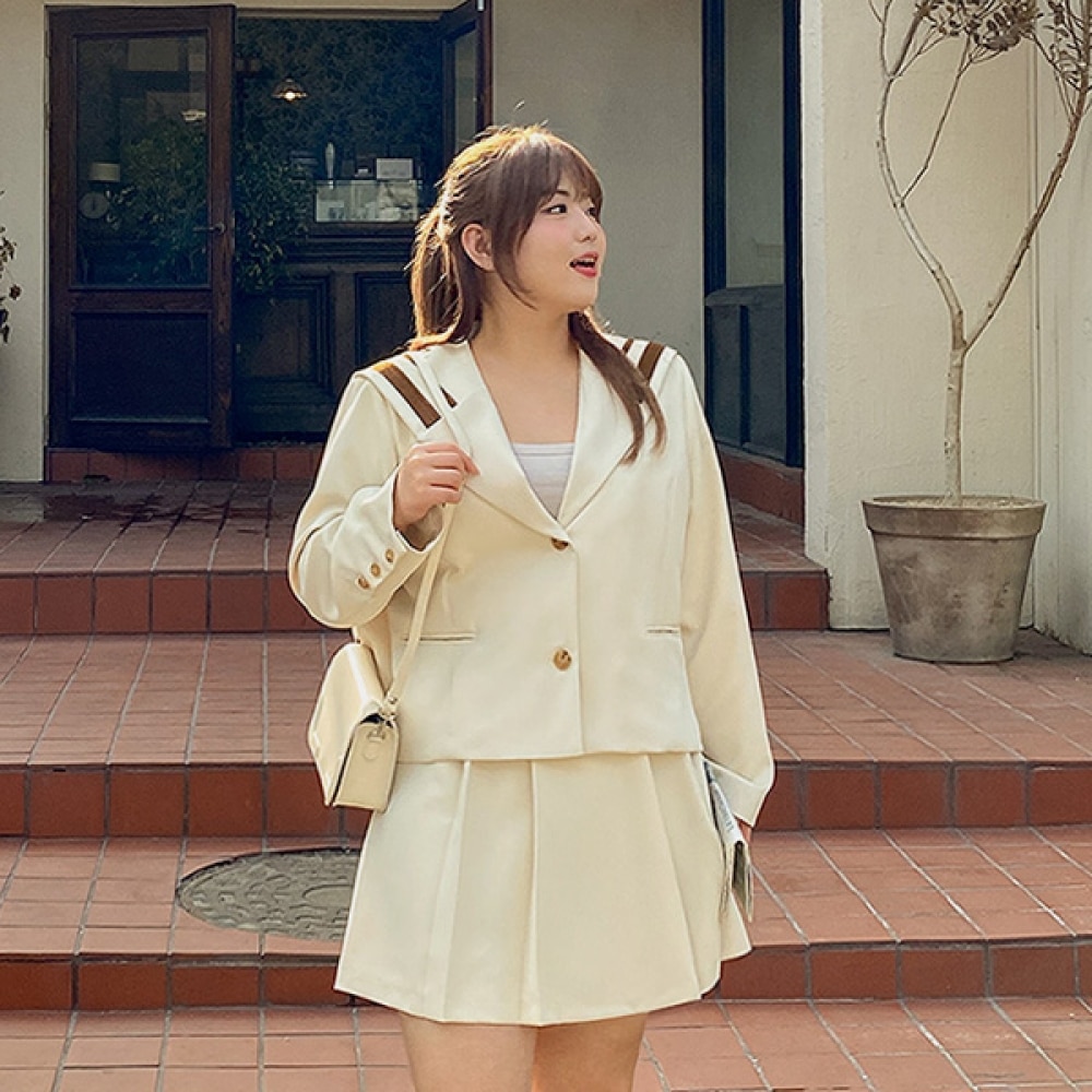 (JSTYLEのイーブレット) イーブレットファチマライン刺繍セーラーカラージャケット JSTYLE