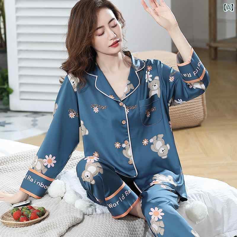 パジャマ　レディース　上下 レディース パジャマ 春秋 冷感 カーディガン 長袖 大きいサイズ かわいい 春夏 薄手 レジャーは 家の 服の 外で 着用 できます