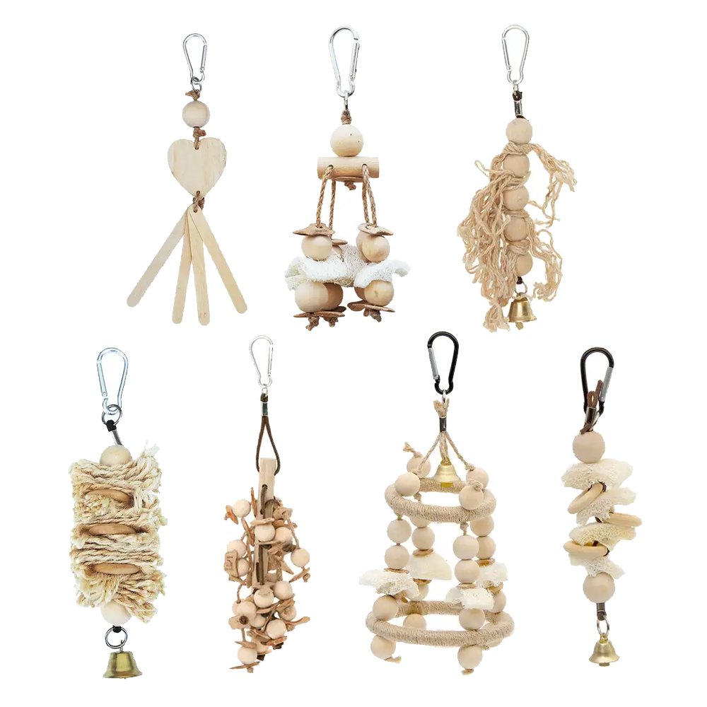 レインボー　無着色バードトイ７種セット　鳥　おもちゃ　ＣＲＣ55―40―10―00―00