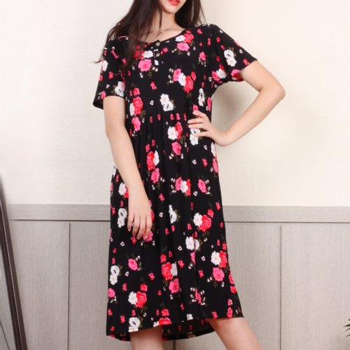 [4着セット] 冷蔵(クール)半袖ワンピースビッグサイズホームウェアルーズフィットイージーウェア