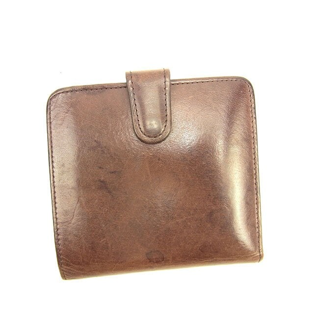 がま口財布 二つ折り ブラウン系 中古