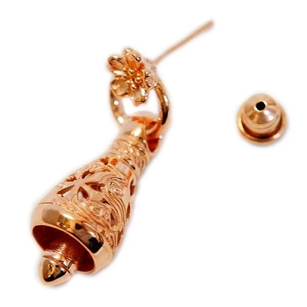 桜 ベル 鈴 波 和風 和柄 シルバー925 ピンクゴールド ピアス