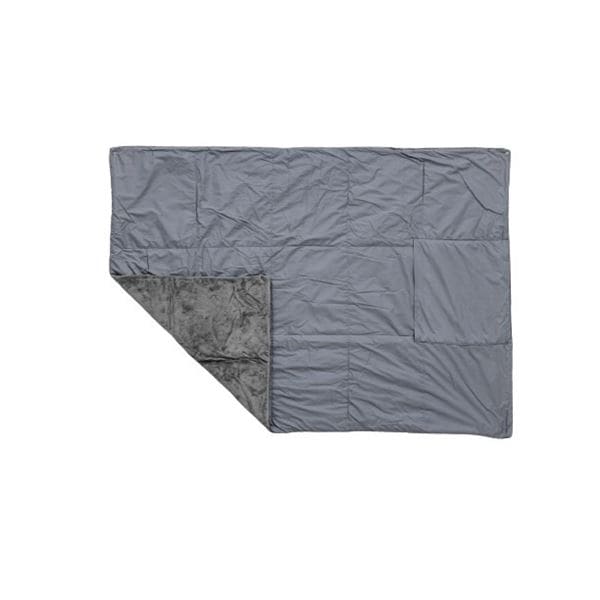 超軽量！ ハーフケット コンパクト収納 アウトドア カポック綿 あったか 約100x140cm GY グレー