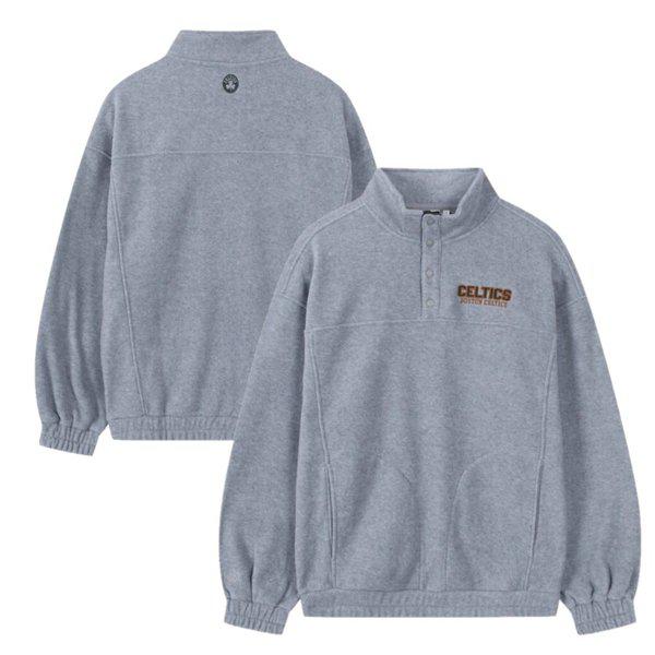 BOSフリースハーフボタン スウェットシャツ (メランジグレー) N254TS034P_s