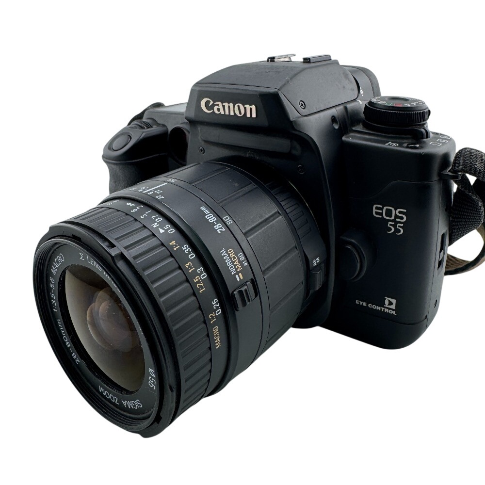 EOS55 Canon SIGMA 35mmフィルム一眼レフ 28-80ｍｍ F3.5-5.6 MARCO プラスチック フィルムカメラ ブラック ユニセックス