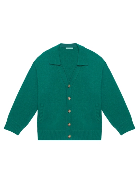 【INSTANTFUNK】 Ms WOOL BLEND COLLAR CARDIGAN : GREEN