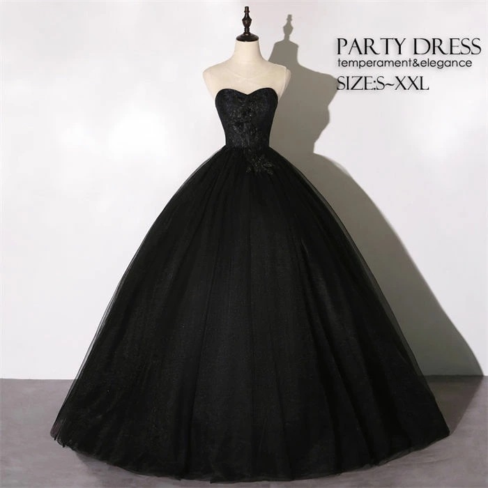 イブイングドレス 黒 ビスチェ パーティードレス プリンセス 演奏会 発表会 ウエディングドレス 二次会 ワンピース ドレス レディース 結婚式 ロングドレス 大きいサイズ 30代40代 おしゃれ 上