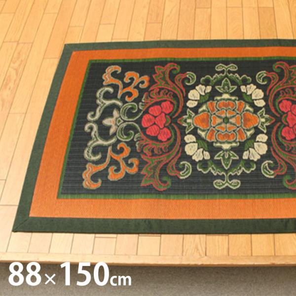 華紋草 玄関マット マット い草 国産 日本製 和モダン柄 鮮やか お手入れ簡単 夏 抗菌防臭 調湿 消臭 空気清浄 汚れにくいG1708410