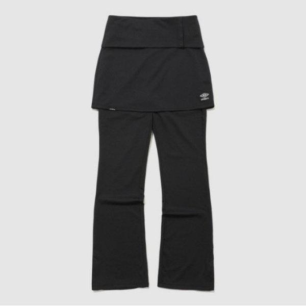 パンツ PQA UQ222CFP59-BLK ウーマンズ うね状 レイヤード スカート パンツ / BLACK