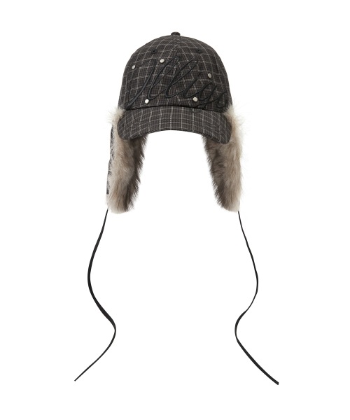 【ILLIGO】 Fluffy Earflap Cap Check Green キャップ 正規品