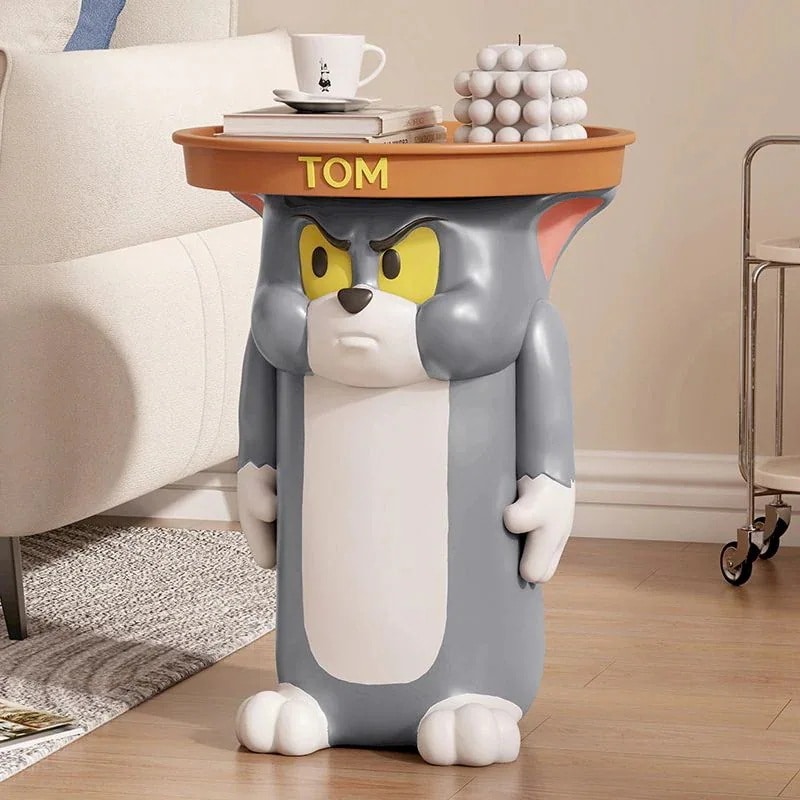 トムキャット床置き装飾品ソファサイドテーブルコーヒーテーブルリビング漫画ホームアクセサリーかわいいベッドサイドテーブル