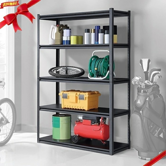 ゴリララック 5段収納スチールラック W122 x D46 x H183 cm