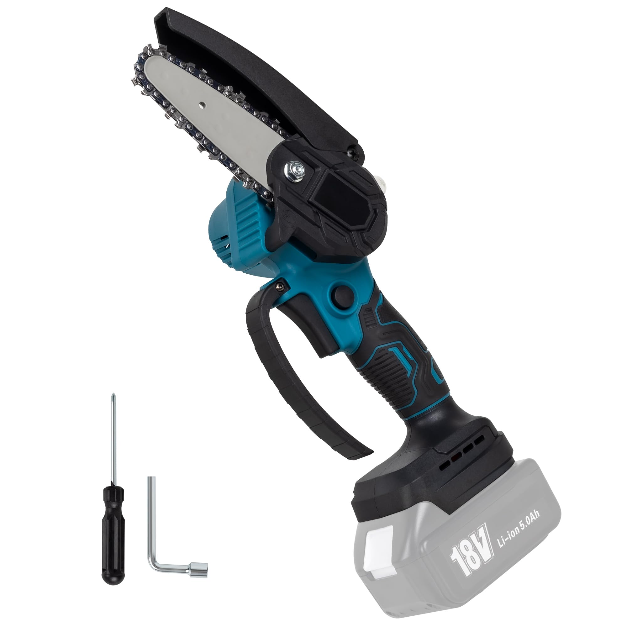 sozaka 充電式 チェーンソー 自動給油 18V ブラシレスモーター搭載 マキタ 18V バッテリー 互換対応 充電式ミニチェーンソー 4インチ チェーンバー 本体のみ 【バッテリー・充電器別売】