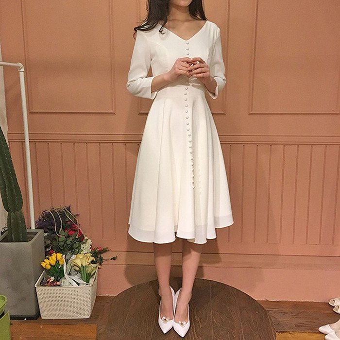 長袖 ミモレ丈 ウェディグドレス ワンピース 結婚式 二次会 花嫁 パーティドレス 結婚式 演奏会 大きいサイズ ドレス 発表会 お呼びばれ おしゃれ 前撮り
