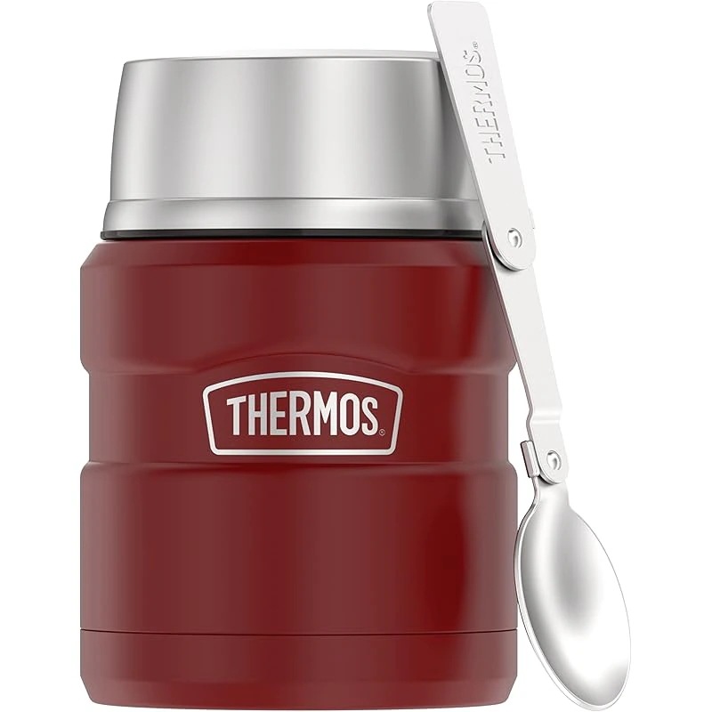 【即納】THERMOS ステンレスキング 真空断熱フードジャー スプーン付き 16オンス ラスティックレッド