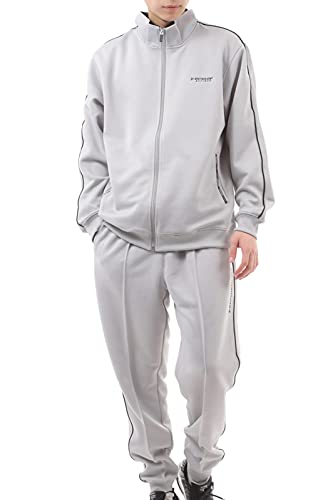 [ダンロップ] ジャージ 上下 セットアップ メンズ ランニングウェア トレーニングウェア ルームウェア (LL, gray)