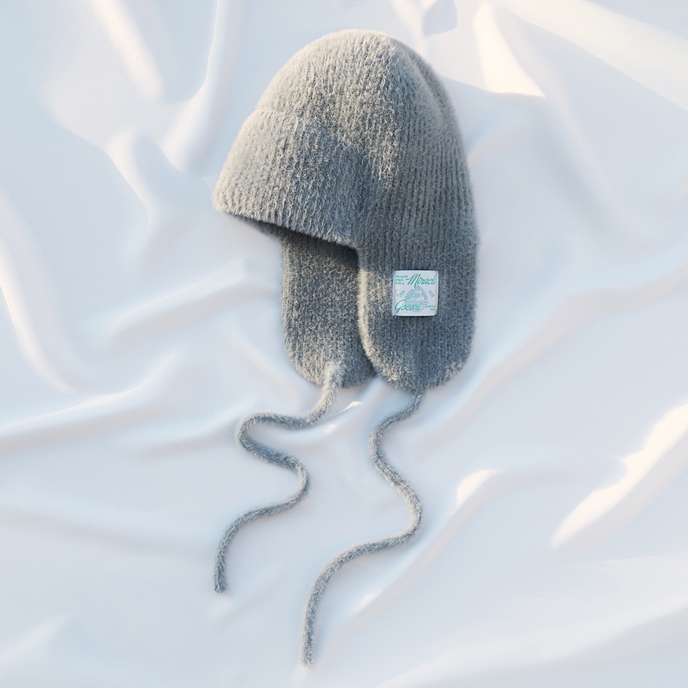 KNIT TROOPER HAT - BLUE GRAY