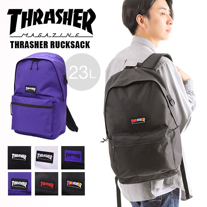 THRASHER スラッシャー リュック シンプル ブランド ユニセックス リュックサック レディース メンズ デイパック バックパック A4 B4 23L 通勤 通学 ロゴ ブランドロゴ アウトドア
