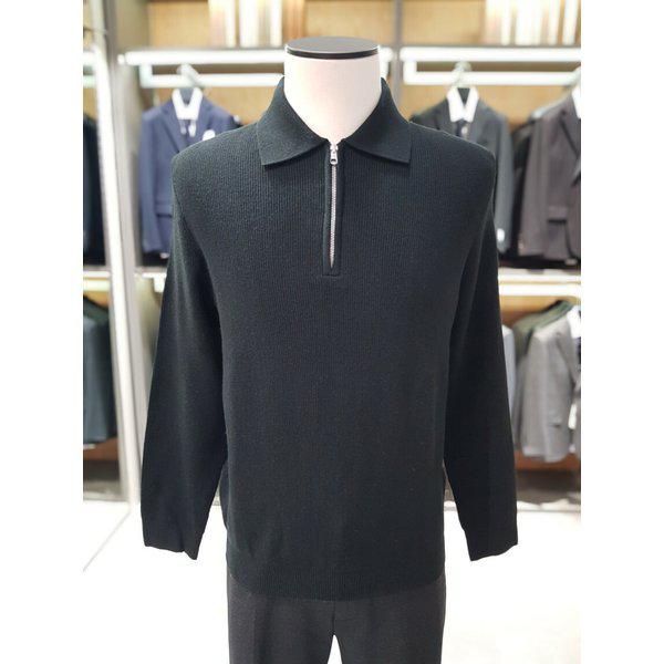 [] 半分のジッパーカラーニットABF1EU1103 BK [P003724524]