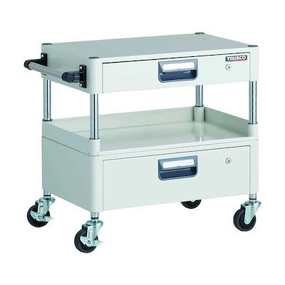 ＴＲＵＳＣＯ　ツールワゴン　フェニックスワゴン　省音　６００Ｘ４００ＸＨ６００　引出付　ホワイト　　PEW-661VZ-W　488-2415 ＴＲＵＳＣＯ ツールワゴン フェニックスワゴン 抗菌 省音